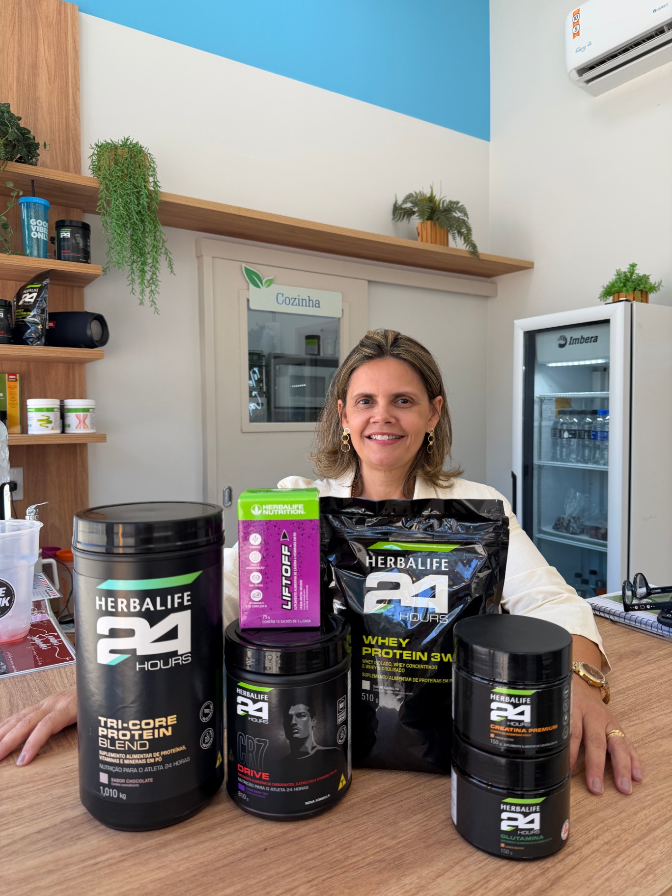Parceira Vibe Fit com produtos